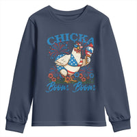 Funny Chicka Boom Boom 4th Of July Youth Sweatshirt Patriotic Farmers Chicken Lover - Wonder Print Shop