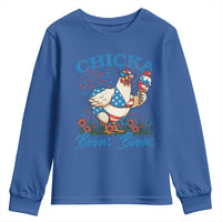 Funny Chicka Boom Boom 4th Of July Youth Sweatshirt Patriotic Farmers Chicken Lover - Wonder Print Shop