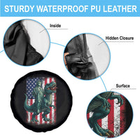 Funny Dinosaur Statue Of Liberty 4th Of July Spare Tire Cover American Flag - Wonder Print Shop