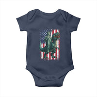 Funny Dinosaur Statue Of Liberty 4th Of July Baby Onesie American Flag - Wonder Print Shop