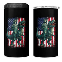 Funny Dinosaur Statue Of Liberty 4th Of July 4 in 1 Can Cooler Tumbler American Flag - Wonder Print Shop