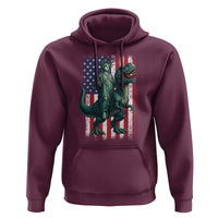 Funny Dinosaur Statue Of Liberty 4th Of July Hoodie American Flag - Wonder Print Shop