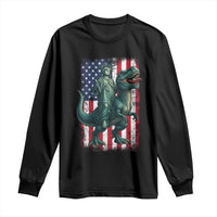 Funny Dinosaur Statue Of Liberty 4th Of July Long Sleeve Shirt American Flag - Wonder Print Shop
