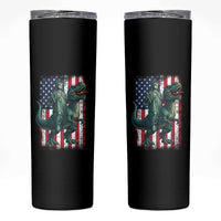 Funny Dinosaur Statue Of Liberty 4th Of July Skinny Tumbler American Flag - Wonder Print Shop