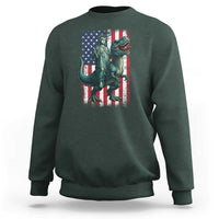 Funny Dinosaur Statue Of Liberty 4th Of July Sweatshirt American Flag - Wonder Print Shop