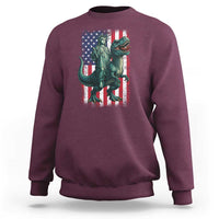 Funny Dinosaur Statue Of Liberty 4th Of July Sweatshirt American Flag - Wonder Print Shop
