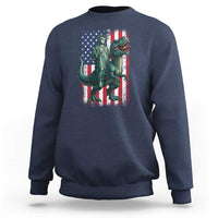 Funny Dinosaur Statue Of Liberty 4th Of July Sweatshirt American Flag - Wonder Print Shop