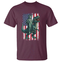 Funny Dinosaur Statue Of Liberty 4th Of July T Shirt American Flag - Wonder Print Shop