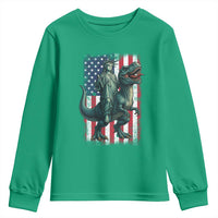 Funny Dinosaur Statue Of Liberty 4th Of July Youth Sweatshirt American Flag - Wonder Print Shop