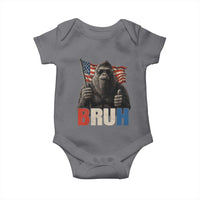 Funny 4th Of July Bigfoot Bruh Baby Onesie Patriotic Sasquatch American US Flag - Wonder Print Shop
