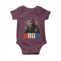 Funny 4th Of July Bigfoot Bruh Baby Onesie Patriotic Sasquatch American US Flag - Wonder Print Shop