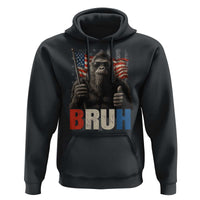 Funny 4th Of July Bigfoot Bruh Hoodie Patriotic Sasquatch American US Flag - Wonder Print Shop