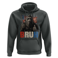 Funny 4th Of July Bigfoot Bruh Hoodie Patriotic Sasquatch American US Flag - Wonder Print Shop