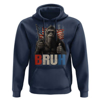 Funny 4th Of July Bigfoot Bruh Hoodie Patriotic Sasquatch American US Flag - Wonder Print Shop