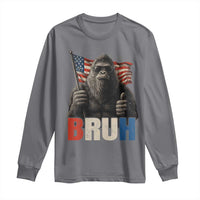 Funny 4th Of July Bigfoot Bruh Long Sleeve Shirt Patriotic Sasquatch American US Flag - Wonder Print Shop