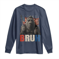 Funny 4th Of July Bigfoot Bruh Long Sleeve Shirt Patriotic Sasquatch American US Flag - Wonder Print Shop