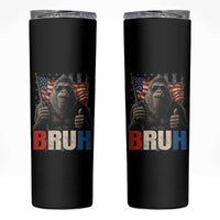 Funny 4th Of July Bigfoot Bruh Skinny Tumbler Patriotic Sasquatch American US Flag - Wonder Print Shop