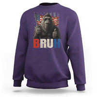 Funny 4th Of July Bigfoot Bruh Sweatshirt Patriotic Sasquatch American US Flag - Wonder Print Shop