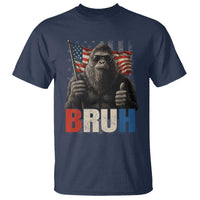 Funny 4th Of July Bigfoot Bruh T Shirt Patriotic Sasquatch American US Flag - Wonder Print Shop