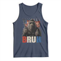 Funny 4th Of July Bigfoot Bruh Tank Top Patriotic Sasquatch American US Flag - Wonder Print Shop
