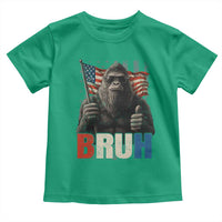 Funny 4th Of July Bigfoot Bruh Toddler T Shirt Patriotic Sasquatch American US Flag - Wonder Print Shop