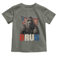 Funny 4th Of July Bigfoot Bruh Toddler T Shirt Patriotic Sasquatch American US Flag - Wonder Print Shop
