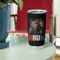 Funny 4th Of July Bigfoot Bruh Tumbler Cup Patriotic Sasquatch American US Flag - Wonder Print Shop