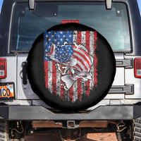 Funny Bass Fish Fishing Vintage American Flag Patriotic Spare Tire Cover - Wonder Print Shop