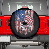 Funny Bass Fish Fishing Vintage American Flag Patriotic Spare Tire Cover - Wonder Print Shop