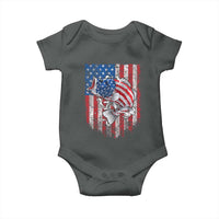 Funny Bass Fish Fishing Vintage American Flag Patriotic Baby Onesie - Wonder Print Shop