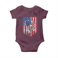 Funny Bass Fish Fishing Vintage American Flag Patriotic Baby Onesie - Wonder Print Shop