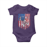 Funny Bass Fish Fishing Vintage American Flag Patriotic Baby Onesie - Wonder Print Shop