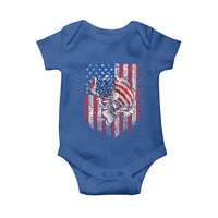 Funny Bass Fish Fishing Vintage American Flag Patriotic Baby Onesie - Wonder Print Shop