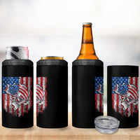 Funny Bass Fish Fishing Vintage American Flag Patriotic 4 in 1 Can Cooler Tumbler - Wonder Print Shop