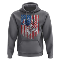 Funny Bass Fish Fishing Vintage American Flag Patriotic Hoodie - Wonder Print Shop