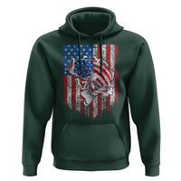 Funny Bass Fish Fishing Vintage American Flag Patriotic Hoodie - Wonder Print Shop