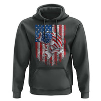 Funny Bass Fish Fishing Vintage American Flag Patriotic Hoodie - Wonder Print Shop