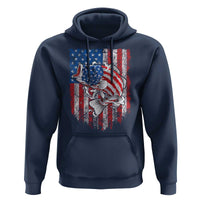 Funny Bass Fish Fishing Vintage American Flag Patriotic Hoodie - Wonder Print Shop