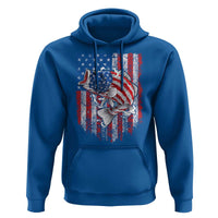 Funny Bass Fish Fishing Vintage American Flag Patriotic Hoodie - Wonder Print Shop