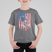 Funny Bass Fish Fishing Vintage American Flag Patriotic T Shirt For Kid - Wonder Print Shop