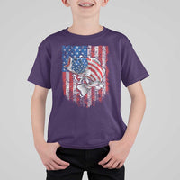 Funny Bass Fish Fishing Vintage American Flag Patriotic T Shirt For Kid - Wonder Print Shop