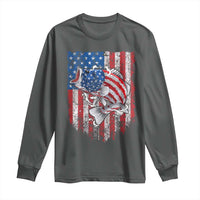 Funny Bass Fish Fishing Vintage American Flag Patriotic Long Sleeve Shirt - Wonder Print Shop