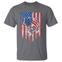 Funny Bass Fish Fishing Vintage American Flag Patriotic T Shirt - Wonder Print Shop