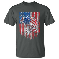 Funny Bass Fish Fishing Vintage American Flag Patriotic T Shirt - Wonder Print Shop