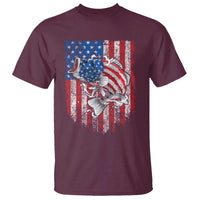 Funny Bass Fish Fishing Vintage American Flag Patriotic T Shirt - Wonder Print Shop