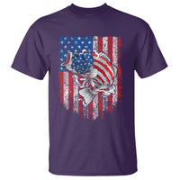 Funny Bass Fish Fishing Vintage American Flag Patriotic T Shirt - Wonder Print Shop