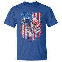 Funny Bass Fish Fishing Vintage American Flag Patriotic T Shirt - Wonder Print Shop