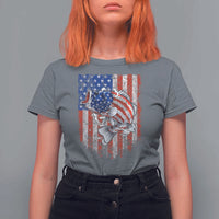 Funny Bass Fish Fishing Vintage American Flag Patriotic T Shirt For Women - Wonder Print Shop