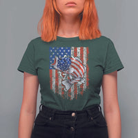 Funny Bass Fish Fishing Vintage American Flag Patriotic T Shirt For Women - Wonder Print Shop