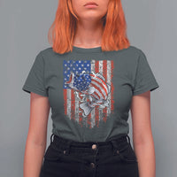Funny Bass Fish Fishing Vintage American Flag Patriotic T Shirt For Women - Wonder Print Shop